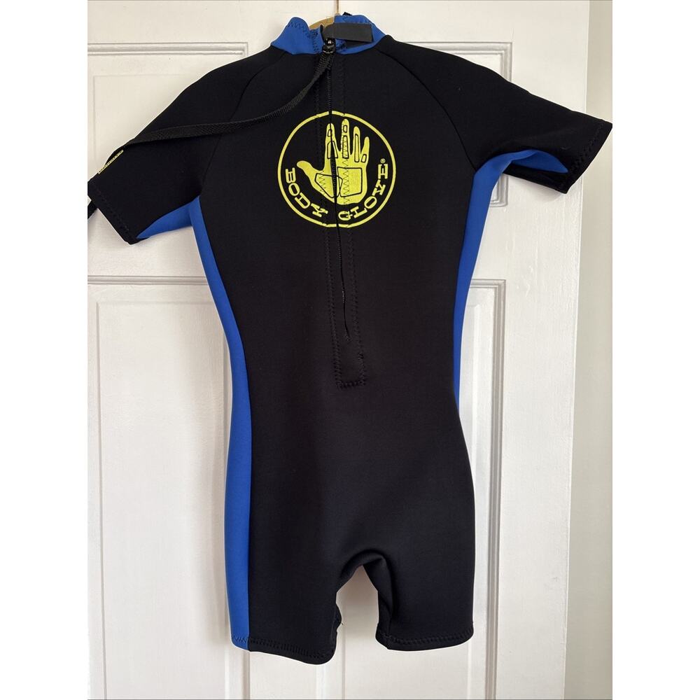 Body Glove Womens M-7 Wetsuit Springsuit Black Blue Short Sleeve Density Logo